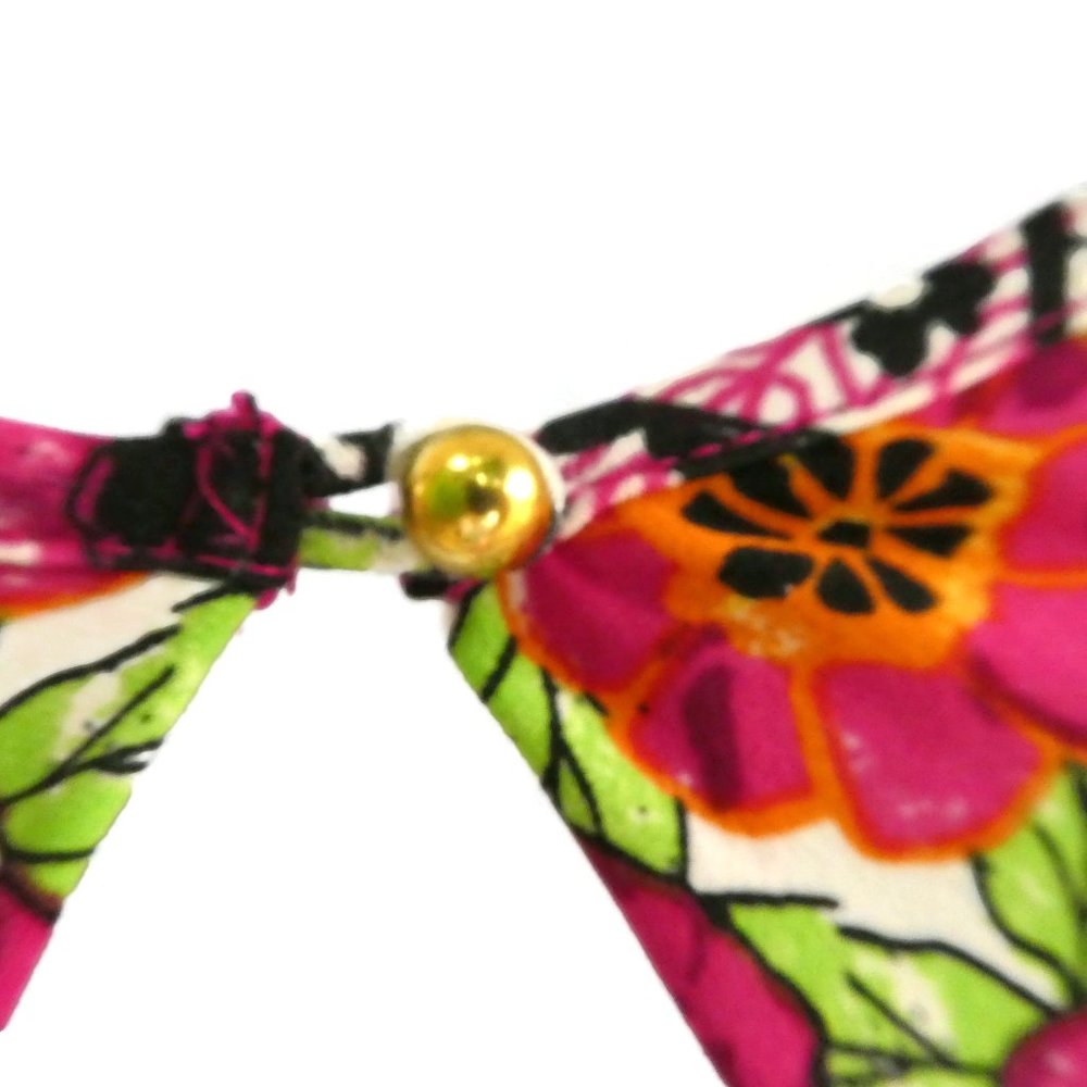 Vintage Rampage Dress Marrakesh Pleated Neck Draped Back Cutout Floral Vibrant M - Picture 7 of 12